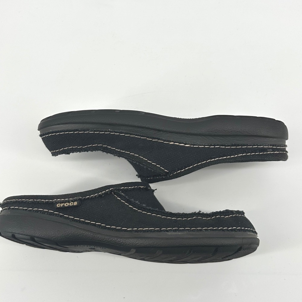 Crocs Santa Cruz Clog Mule Men 8 Black Slip On Canvas Shoes Comfort Slip On - Picture 4 of 6